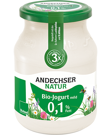 ANDECHSER NATUR Mild organic yogurt made of skimmed milk 0.1 % fat 500g |  Andechser Natur