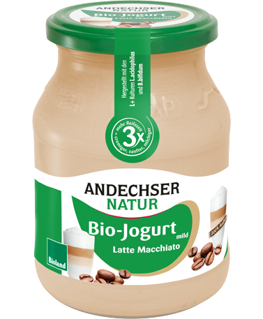 ANDECHSER NATUR Mild organic yogurt latte macchiato 3.8 % 500g | Andechser  Natur